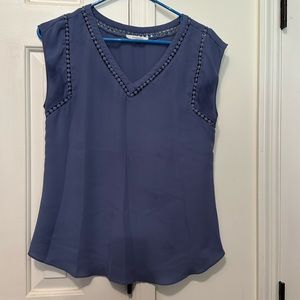 Blue Hawthorne, sleeveless blouse